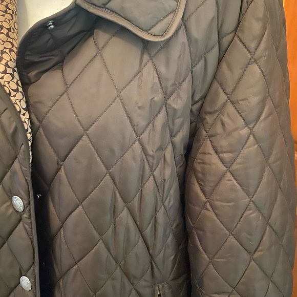 Coach Brown Quilted Nylon Puffer Lightweight Jacket Coat Women's Size XLarge - Picture 10 of 12